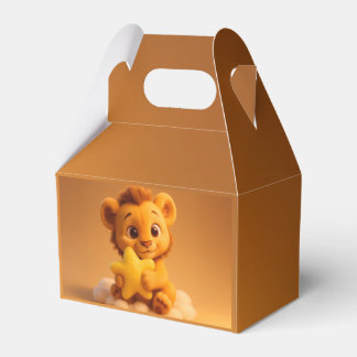 Ballotins Baby Shower Gable Favor Box – Little Lion & Star