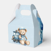 Ballotins Baby shower Garçon Teddy Bear Blue Train (Arrière)