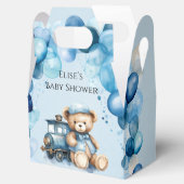 Ballotins Baby shower Garçon Teddy Bear Blue Train (Ouvert)