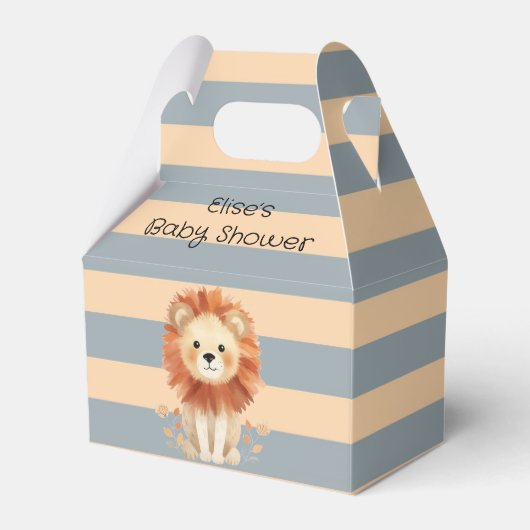 Ballotins Baby shower garçon tendance Lion Stripes (Verso)