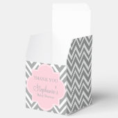 Ballotins Baby shower gris, blanc et rose pastel Chevron (Ouvert)