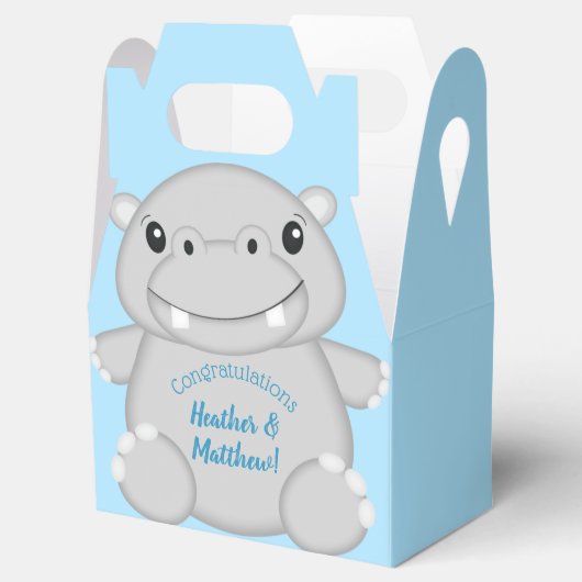 Ballotins Baby shower Hippo bleu (Ouvert)