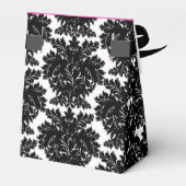 Ballotins Baby shower Hot Rose et Black Damask (Arrière)