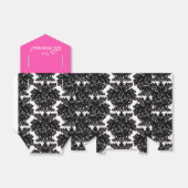 Ballotins Baby shower Hot Rose et Black Damask (Déplié)