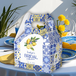 Ballotins Baby Shower Italien Mosaïque Carrelage Bleu & Citr