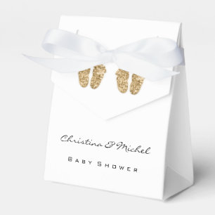 Ballotins Baby shower Jumeaux Pieds Parties scintillant Or B