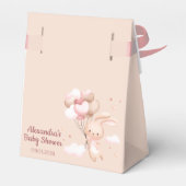 Ballotins Baby shower lapin lapin en bois rose (Arrière)