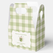 Ballotins Baby shower Matcha Vert à ruban Gingham (Ouvert)