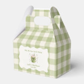 Ballotins Baby shower Matcha Vert à ruban Gingham (Verso)