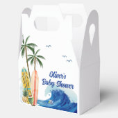 Ballotins Baby shower moderne Blue Ocean Wave Surboard (Ouvert)