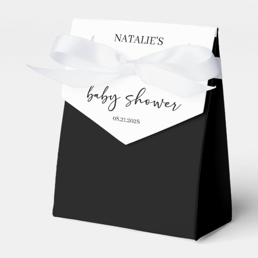 Ballotins Baby-Shower Moderne Simple Écriture Noir (Verso)
