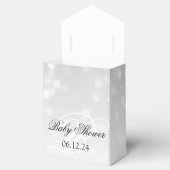 Ballotins Baby shower Monogram Argent Bokeh Éclairage (Ouvert)