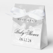 Ballotins Baby shower Monogram Argent Bokeh Éclairage (Verso)