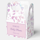 Ballotins Baby shower Motif Abstrait Terrazzo rose et bleu (Ouvert)