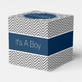 Ballotins Baby shower Navy Blue & Charcoal Grey Chevrons (Arrière)