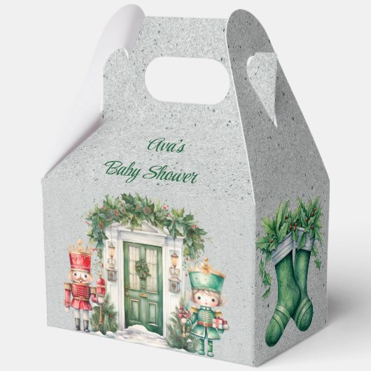 Ballotins Baby shower Nutcracker rouge et vert (Verso)
