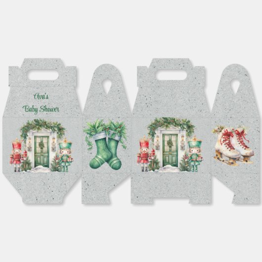 Ballotins Baby shower Nutcracker rouge et vert (Déplié)