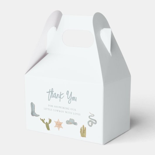 Ballotins Baby shower occidental bleu cowboy (Verso)