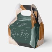 Ballotins Baby shower Oh bébé terre cuite vert abstrait (Arrière)