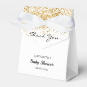 Ballotins Baby shower or blanc merci (Verso)