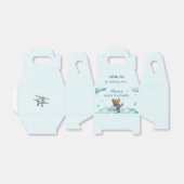 Ballotins Baby shower ours en peluche bleu (Déplié)