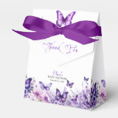 Ballotins Baby shower papillon Élégant violet Floral (Verso)