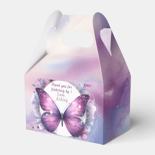 Ballotins Baby Shower Papillon Violet Merci (Verso)