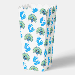Ballotins Baby shower Peacock bleu Ballotin Popcorn