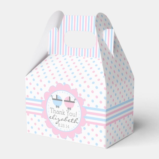 Ballotins Baby shower Pois rose et bleu (Verso)