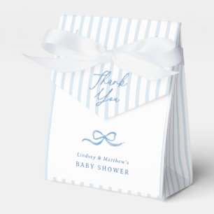 Ballotins Baby shower Preppy Stripes Blue Bow