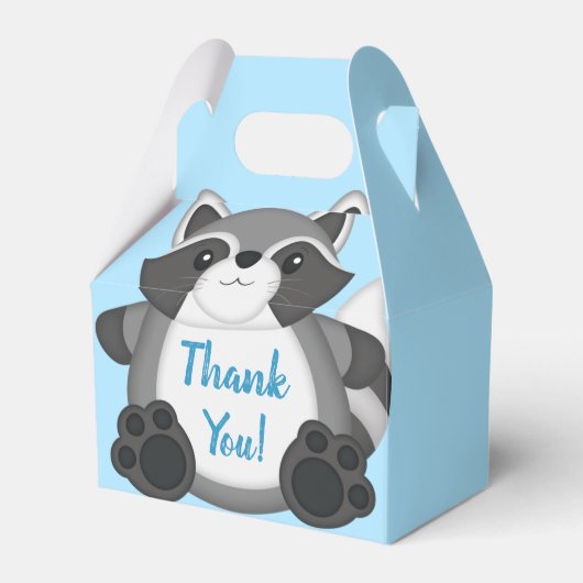 Ballotins Baby shower Raccoon bleu (Verso)