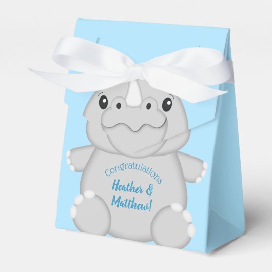 Ballotins Baby shower Rhino bleu (Verso)