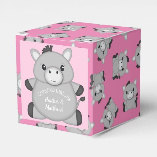 Ballotins Baby shower rose âne (Verso)