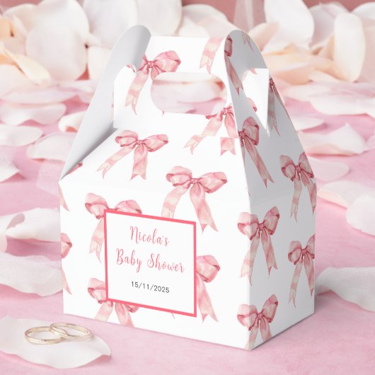 Ballotins Baby shower rose Coquette Bow (Mariage)