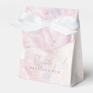 Ballotins Baby shower rose de flocons d'argent d'hiver conge