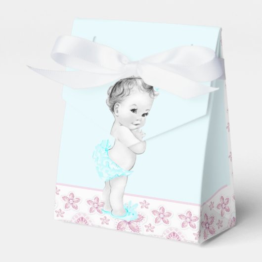 Ballotins Baby shower rose et bleu Turquoise (Verso)