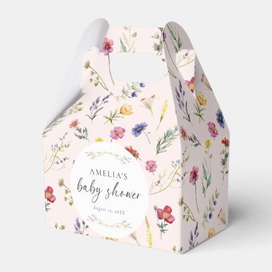 Ballotins Baby shower rose fleuri Fleur sauvage (Verso)