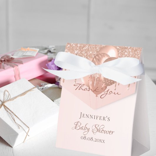 Ballotins Baby shower rose gouttes de parties scintillant or