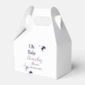 Ballotins Baby shower rose papillon violet oh bébé moderne (Arrière)