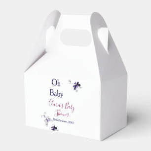 Ballotins Baby shower rose papillon violet oh bébé moderne