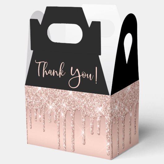 Ballotins Baby shower Rose Parties scintillant or Merci (Ouvert)