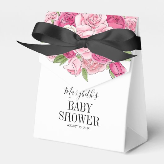Ballotins Baby shower Rose rose Aquarelle (Verso)