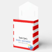 Ballotins Baby shower rouge de crabe bleu marine (Ouvert)