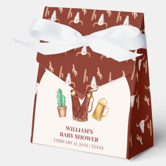 Ballotins Baby shower rustique Cowboy Cactus Bier Arch Boy (Recto)