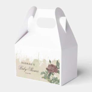 Ballotins Baby Shower Rustique Floral Or Géométrique Bourgog