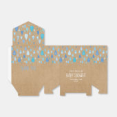 Ballotins Baby shower Rustique Kraft Blue Raindrops (Déplié)