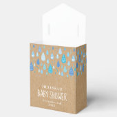 Ballotins Baby shower Rustique Kraft Blue Raindrops (Ouvert)