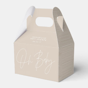 Ballotins Baby shower script moderne beige géométrique