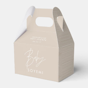 Ballotins Baby shower script moderne beige géométrique