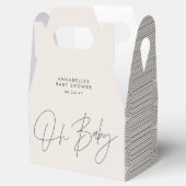 Ballotins Baby shower script moderne noir blanc géométrique (Ouvert)